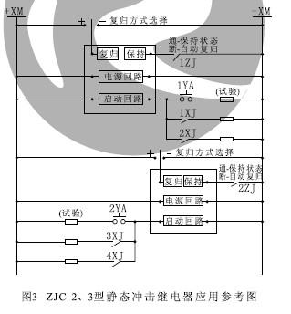 ZJC-2、ZJC-3型靜態(tài)沖擊繼電器應(yīng)用參考圖