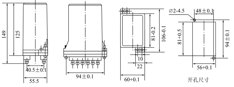 DZJ-12外形尺寸及開(kāi)孔尺寸圖