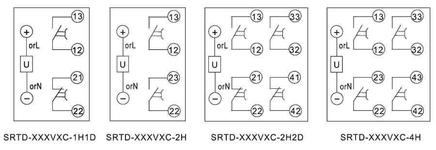 SRTD-110VAC-4H內(nèi)部接線圖