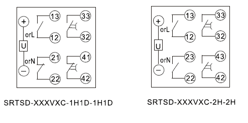 SRTSD-110VDC-2H-2H內(nèi)部接線(xiàn)圖