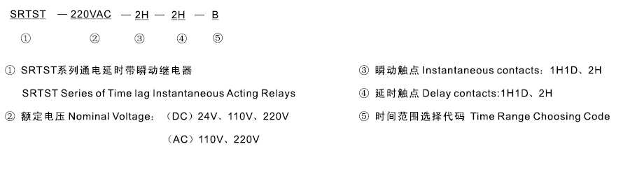 SRTST-110VAC-1H1D-1H1D-D型號(hào)及其含義