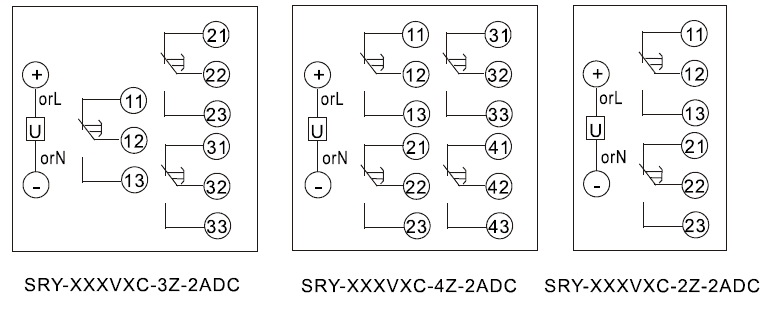 SRY-110VAC-2Z-2ADC內(nèi)部接線圖