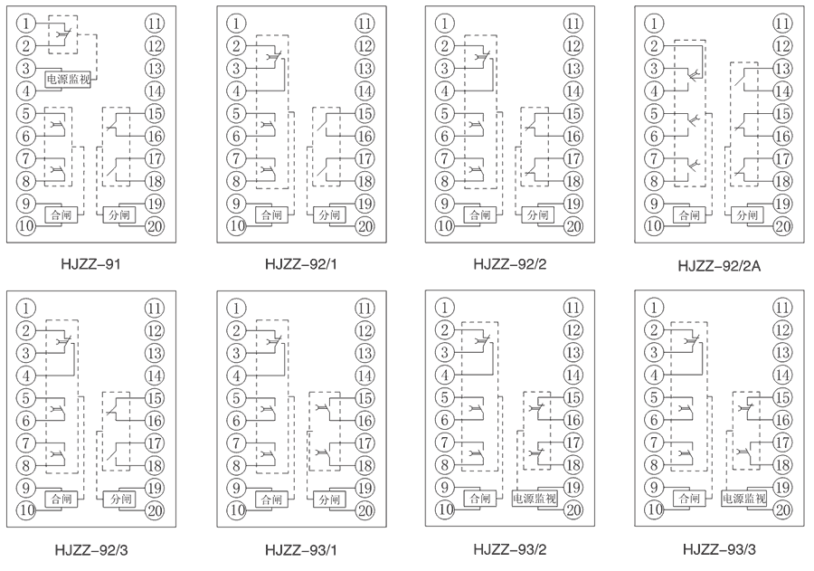 HJZZ-92/2A內(nèi)部接線圖