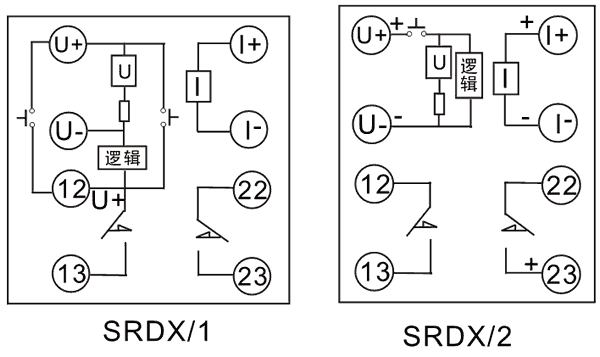 SRDX-2-220VDC/24VDC內(nèi)部接線圖