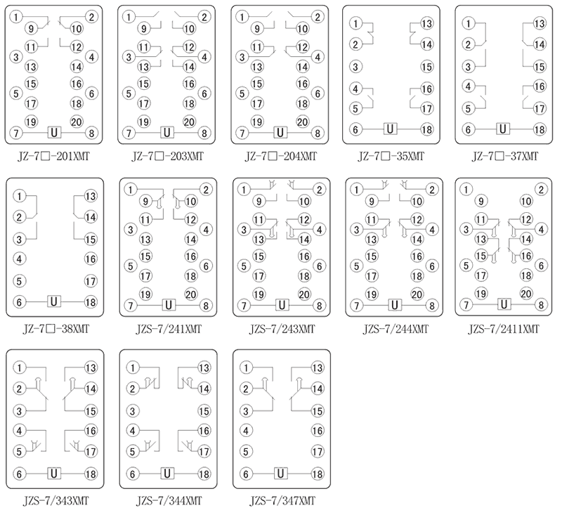 JZ-7Y-201XMT內(nèi)部接線圖