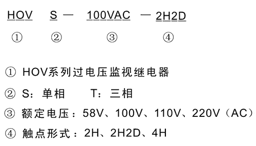 HOVT-110VAC-4H型號(hào)及其含義