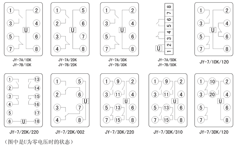 JY-7B/1DK內部接線圖