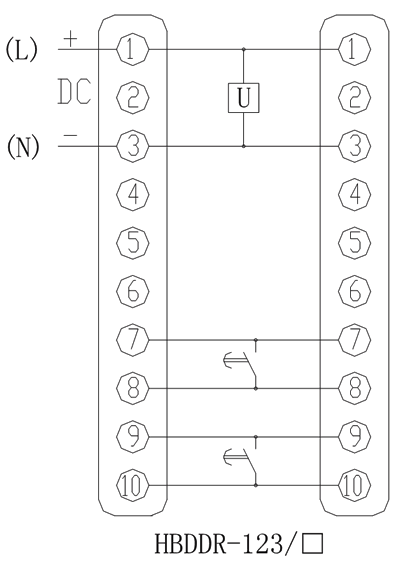 HBDDR-123/5內(nèi)部接線圖