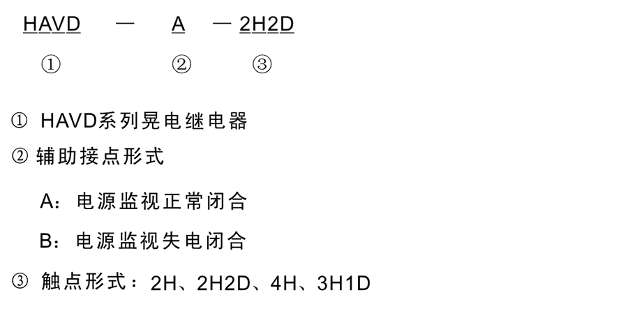 HAVD-A-2H2D型號分類及含義