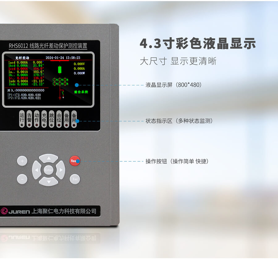 光纖差動(dòng)保護(hù)測(cè)控裝置面板